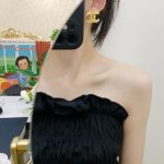 Chanel Wheat Earrings Gold For Women