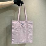 Prada Small Antiqued Nappa Tote Bag In Pink/Black For Women 12.9 in/ 33cm 1BG459_UVL_F0E18_V_OOO