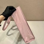 Prada Small Antiqued Nappa Tote Bag In Pink/Black For Women 12.9 in/ 33cm 1BG459_UVL_F0E18_V_OOO