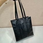 Prada Small Antiqued Nappa Tote Bag In Pink/Black For Women 12.9 in/ 33cm 1BG459_UVL_F0E18_V_OOO