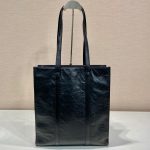 Prada Small Antiqued Nappa Tote Bag In Pink/Black For Women 12.9 in/ 33cm 1BG459_UVL_F0E18_V_OOO