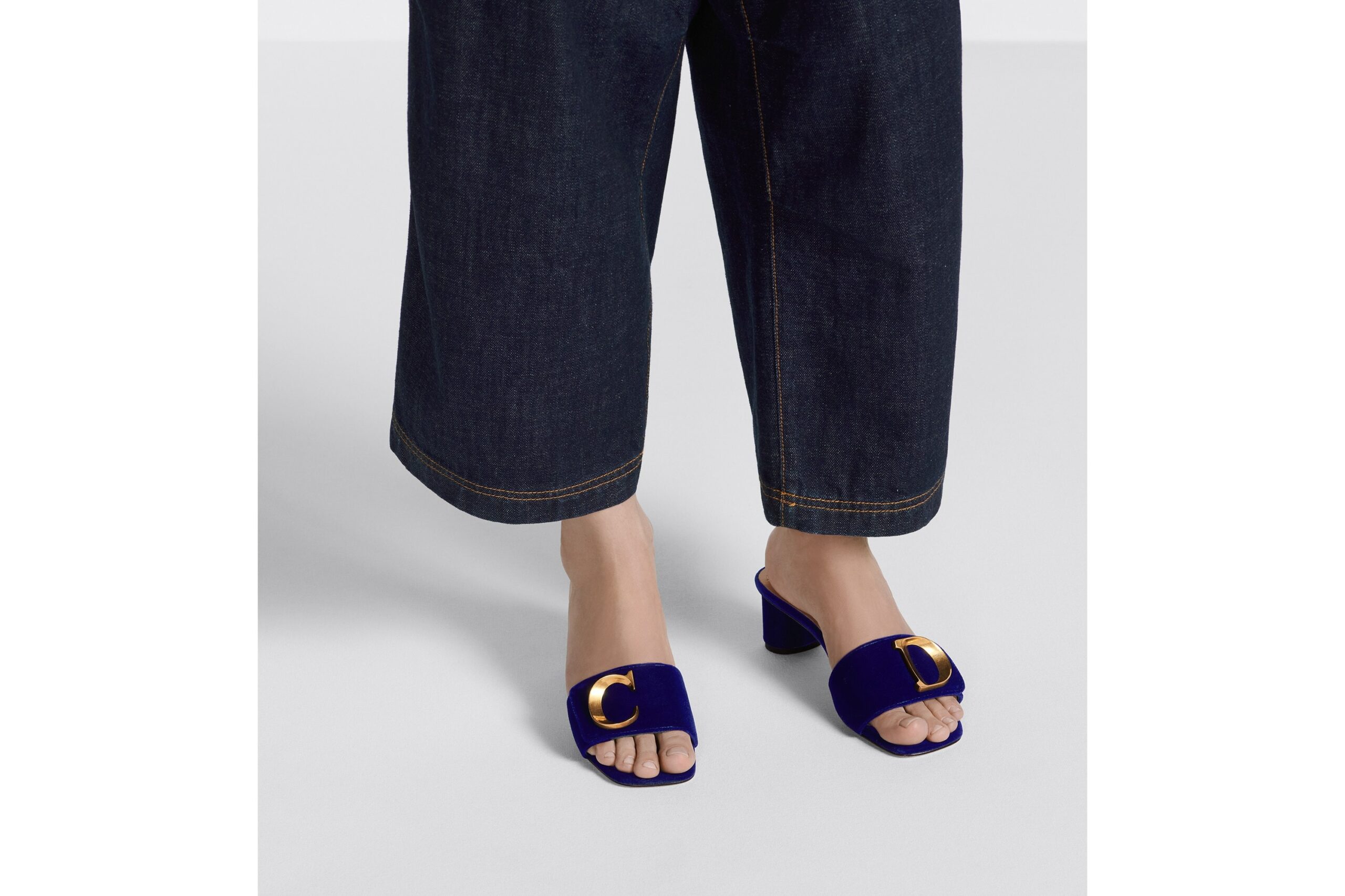 C'Est Dior Heeled Slide Cobalt Blue For Women KCQ886VEV_S22B