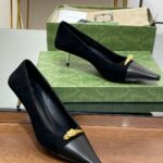 Gucci Gg Two-Tone Mid-Heel Pump Light Black And Black For Women