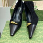Gucci Gg Two-Tone Mid-Heel Pump Light Black And Black For Women