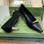 Gucci Gg Two-Tone Mid-Heel Pump Light Black And Black For Women