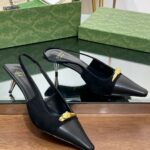 Gucci Gg Two-Tone Slingback Mid-Heel Pump Black And Light Black For Women