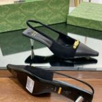 Gucci Gg Two-Tone Slingback Mid-Heel Pump Black And Light Black For Women