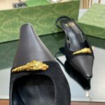 Gucci Gg Two-Tone Slingback Mid-Heel Pump Black And Light Black For Women