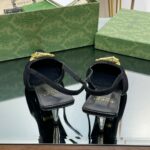 Gucci Gg Two-Tone Slingback Mid-Heel Pump Black And Light Black For Women