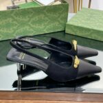 Gucci Gg Two-Tone Slingback Mid-Heel Pump Black And Light Black For Women