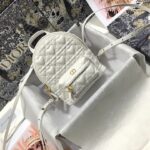 Dior Mini Dior Backpack Cannage White For Men 8 in/21cm