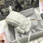 Dior Mini Dior Backpack Cannage White For Men 8 in/21cm