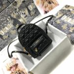 Dior Mini Dior Backpack Cannage Black For Men 8 in/21cm