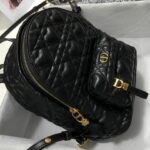 Dior Mini Dior Backpack Cannage Black For Men 8 in/21cm