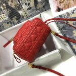 Dior Mini Dior Backpack Cannage Red For Men 8 in/21cm