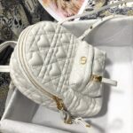 Dior Mini Dior Backpack Cannage White For Men 8 in/21cm