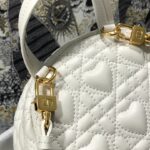 Dior Mini Dior Backpack Cannage White For Men 8 in/21cm