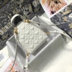 Dior Mini Dior Backpack Cannage White For Men 8 in/21cm