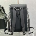 Dior Oblique Jacquard Saddle Backpack Black For Men 16.1 in/41 cm