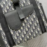 Dior Oblique Jacquard Saddle Backpack Black For Men 16.1 in/41 cm