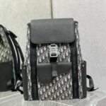 Dior Oblique Jacquard Saddle Backpack Black For Men 16.1 in/41 cm