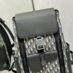 Dior Oblique Jacquard Saddle Backpack Black For Men 16.1 in/41 cm