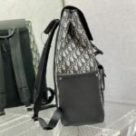 Dior Oblique Jacquard Saddle Backpack Black For Men 16.1 in/41 cm