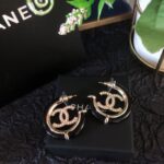 Chanel Round Earrings Black For Women