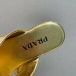 Prada Cross Straps Slides Gold For Women