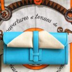 Hermes Jige Elan 29 Clutch Wallet Blue/Light Blue/White/Orange/Purple 29cm/11.4in
