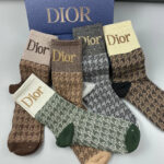 CD Socks Dior Oblique Grey/Black/Beige/Green/Brown - 5 Pairs