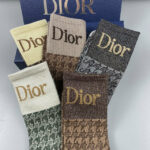 CD Socks Dior Oblique Grey/Black/Beige/Green/Brown - 5 Pairs