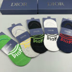 CD Socks With Logo At Front Grey/Green/Black/Dark Blue/White- 5 Pairs