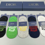 CD Socks With Logo At Front Grey/Green/Black/Dark Blue/White- 5 Pairs