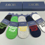 CD Socks With Logo At Front Grey/Green/Black/Dark Blue/White- 5 Pairs
