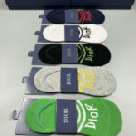 CD Socks With Logo At Front Grey/Green/Black/Dark Blue/White- 5 Pairs