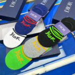 CD Socks With Logo Dior At Front Grey/Green/Black/Dark Blue/White- 5 Pairs