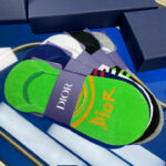 CD Socks With Logo Dior At Front Grey/Green/Black/Dark Blue/White- 5 Pairs