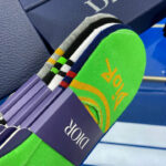 CD Socks With Logo Dior At Front Grey/Green/Black/Dark Blue/White- 5 Pairs