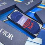 CD Socks With Logo Dior At Front Grey/Green/Black/Dark Blue/White- 5 Pairs