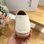 Celine Flat Espadrille With Triomphe Patch Signature In Tweed White For Women 354432278C.01CR