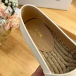 Celine Flat Espadrille With Triomphe Patch Signature In Tweed White For Women 354432278C.01CR