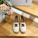 Celine Flat Espadrille With Triomphe Patch Signature In Tweed White For Women 354432278C.01CR