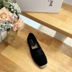 Celine Flat Espadrille With Triomphe Patch Signature In Tweed Black For Women