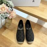 Celine Flat Espadrille With Triomphe Signature In Triomphe Canvas Black And Brown For Women