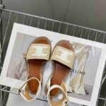 Celine Lympia Flat Strap Sandal In Raffia White For Women 352402248C.02GH