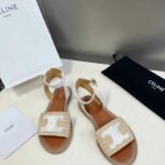 Celine Lympia Flat Strap Sandal In Raffia White For Women 352402248C.02GH