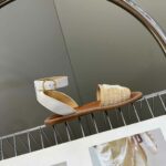Celine Lympia Flat Strap Sandal In Raffia White For Women 352402248C.02GH