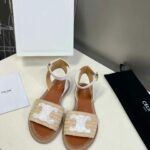 Celine Lympia Flat Strap Sandal In Raffia White For Women 352402248C.02GH