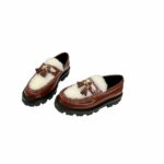 Celine Margaret Fur Loafer With Tassels Burgundy For Women